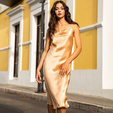 Women's bebe Satin Midi Slip Dress