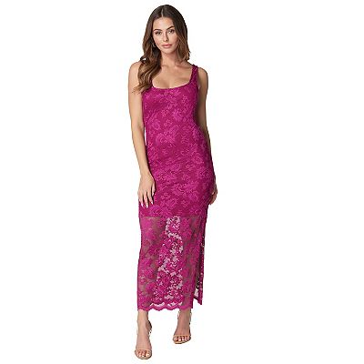 Women's bebe Square Neck Maxi Lace Dress