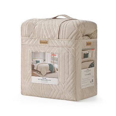 Bearpaw Carson Embossed Flannel Comforter Set with Shams