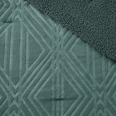 Bearpaw Carson Embossed Flannel Comforter Set with Shams