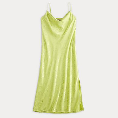 Juniors' Rewind Cowl Neck Satin Slip Dress