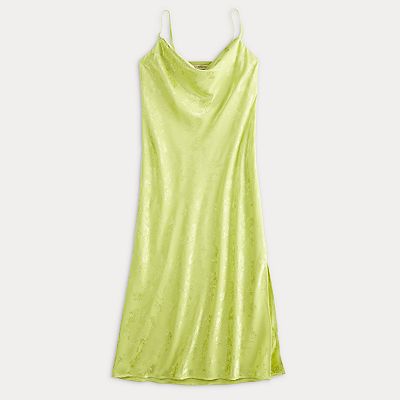 Juniors' Rewind Cowl Neck Satin Slip Dress