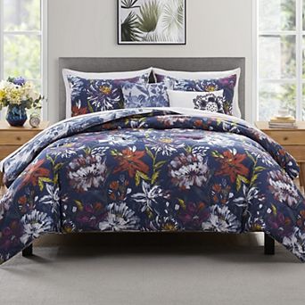 VCNY Home Danny 5 pc Reversible Blue Floral Comforter Set