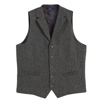 Gioberti Men's 5 Button Tailored Collar Slim Fit Formal Herringbone Tweed Suit Vest