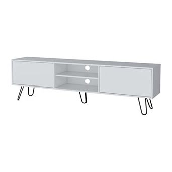 Selby Tv Rack, Hairpin Leg Design With Spacious Storage