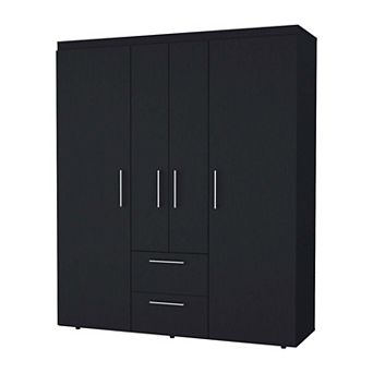 Boyden Wardrobe, All-in-one 2-door Armoire With Central Storage