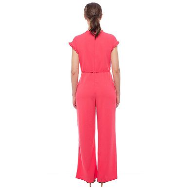 Women's Isaac Mizrahi Ruffle Scuba Crepe Jumpsuit