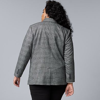 Plus Size Simply Vera Vera Wang Padded Shoulder Blazer