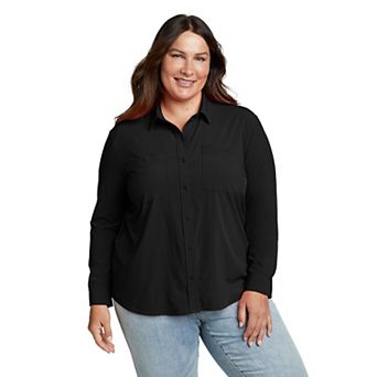 Plus Size Eddie Bauer Departure 3.0 Long Sleeve Collared Button Down Shirt