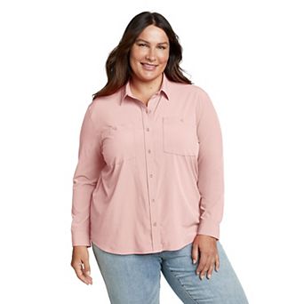 Plus Size Eddie Bauer Departure 3.0 Long Sleeve Collared Button Down Shirt