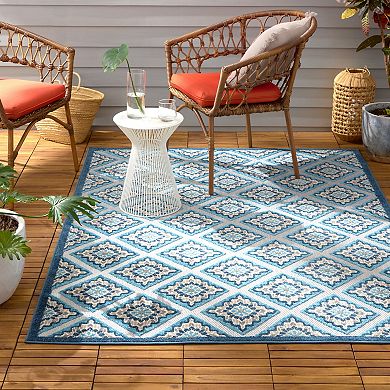 Town and Country Everyday Brooks Retro Geo Indoor Outdoor Area Rug