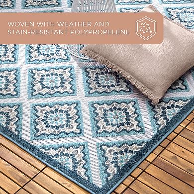 Town and Country Everyday Brooks Retro Geo Indoor Outdoor Area Rug