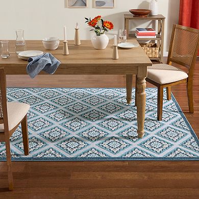 Town and Country Everyday Brooks Retro Geo Indoor Outdoor Area Rug