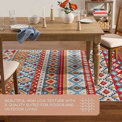 Town & Country Everyday Dahlia Southwestern Stripe Indoor Outdoor Area Rug