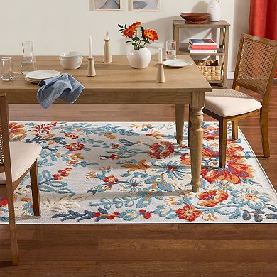 Town and Country Everyday Hibiscus Bloom Modern Floral Indoor Outdoor Area Rug