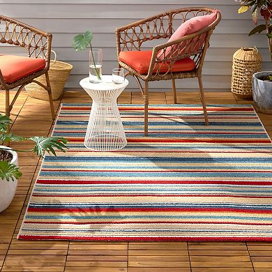 Town & Country Everyday Rio Multicolor Stripe Indoor Outdoor Area Rug