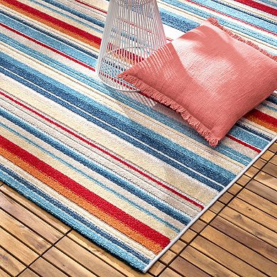 Town & Country Everyday Rio Multicolor Stripe Indoor Outdoor Area Rug
