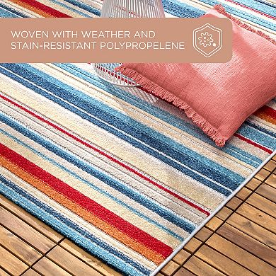 Town & Country Everyday Rio Multicolor Stripe Indoor Outdoor Area Rug