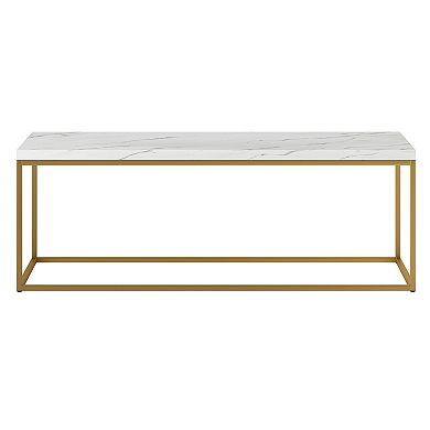 Finley & Sloane Artur Rectangular Coffee Table with Faux Marble Top