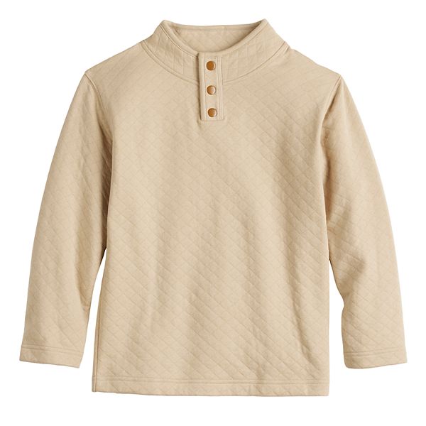 Boys 4-8 Jumping Beans® Quilted Quarter Snap Sweater - Beige (4)