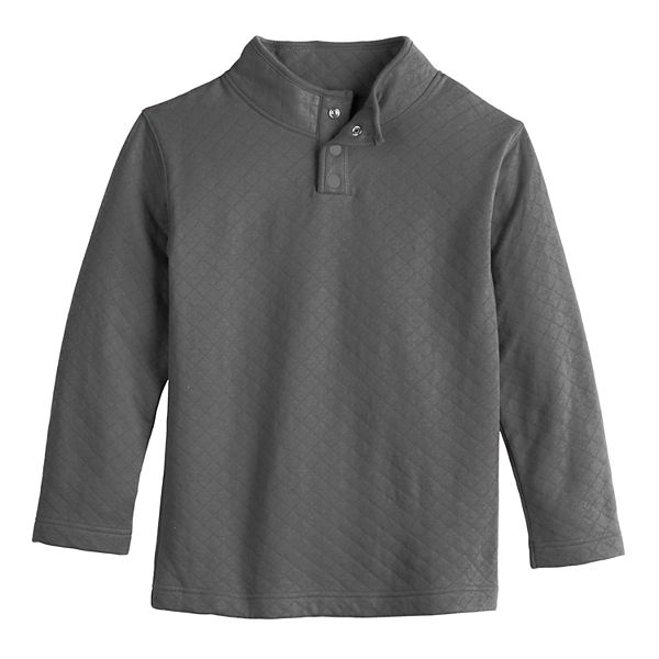 Boys 4-8 Jumping Beans® Quilted Quarter Snap Sweater - Coalmine (4)