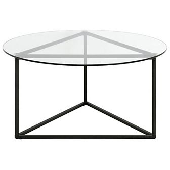 Finley & Sloane Jenson Glass Top Round Coffee Table