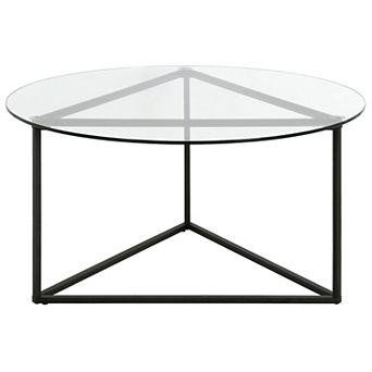 Finley & Sloane Jenson Glass Top Round Coffee Table
