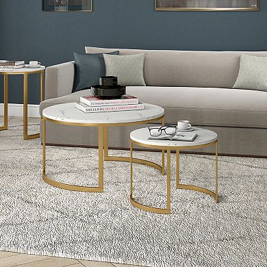 Finley & Sloane Mitera Round Nested Coffee Table Set