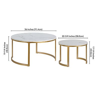 Finley & Sloane Mitera Round Nested Coffee Table Set