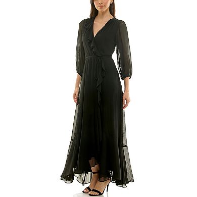Women's Maison Tara Ruffle Trim Faux-Wrap Maxi