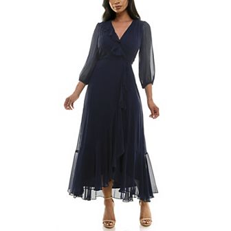 Women's Maison Tara Ruffle Trim Faux-Wrap Maxi