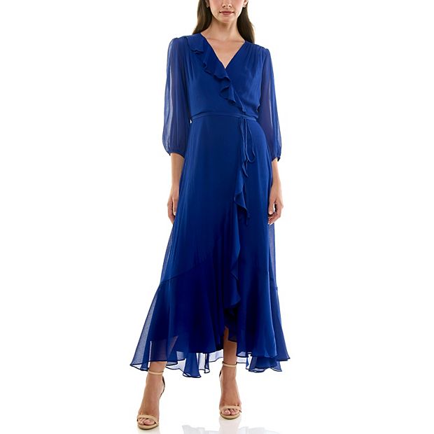 sapphire blue wrap dress Vickie Dress - Sapphire main image 1