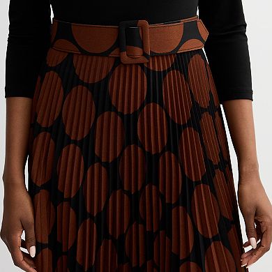 Women's Maison Tara Jersey Drape Front Belted Pleated Dress