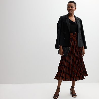 Women's Maison Tara Jersey Drape Front Belted Pleated Dress