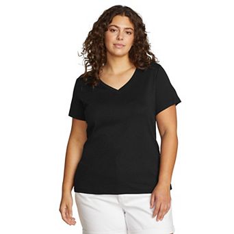 Plus Size Eddie Bauer Short Sleeve Favorite V-Neck Tee