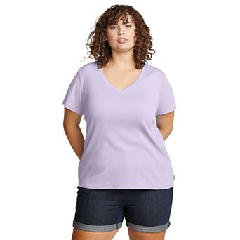 Plus Size Eddie Bauer Short Sleeve Favorite V-Neck Tee
