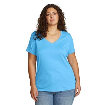 Plus Size Eddie Bauer Short Sleeve Favorite V-Neck Tee