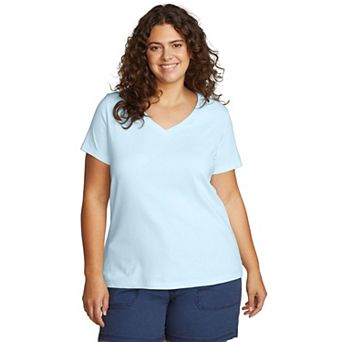 Plus Size Eddie Bauer Short Sleeve Favorite V-Neck Tee