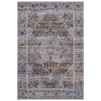 Alanya Ornate Medallion Machine-washable Runner Rug