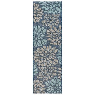 Zinnia Modern Floral Textured Weave Indoor/outdoor Area Rug