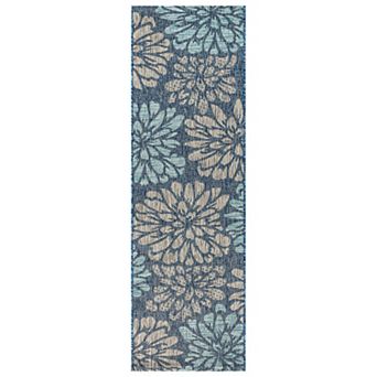 Zinnia Modern Floral Textured Weave Indoor/outdoor Area Rug