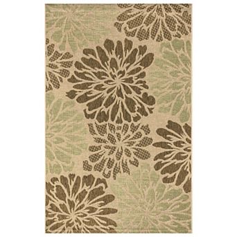 Zinnia Modern Floral Textured Weave Indoor/outdoor Area Rug