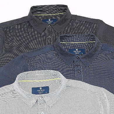 Tom Baine Men's Performance Geometric Print Four-way Stretch Golf Polo