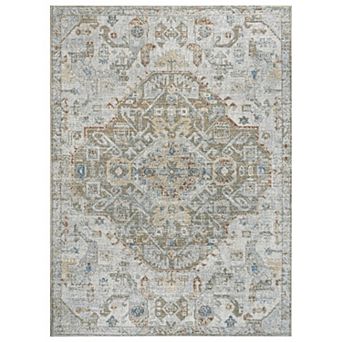 Shaemus Bohemian Medallion Low-pile Machine-washable Area Rug