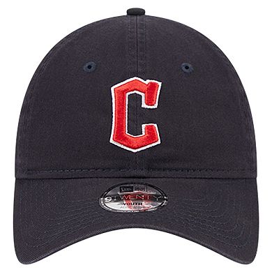 Youth New Era Navy Cleveland Guardians Team Color 9TWENTY Adjustable Hat