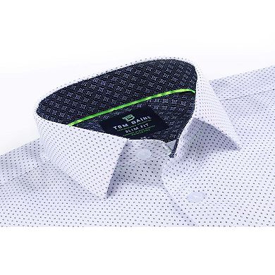 Tom Baine Slim Fit Performance Long Sleeve Geometric Button Down