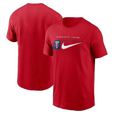 Men's Nike Red Minnesota Twins Team Swoosh Lockup T-Shirt