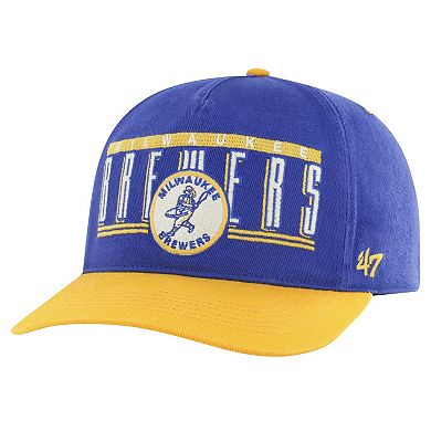 Men's '47 Royal Milwaukee Brewers  Double Headed Baseline Hitch Adjustable Hat