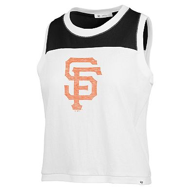 Women's '47 White San Francisco Giants Premier Zoey Waist Length Tank Top