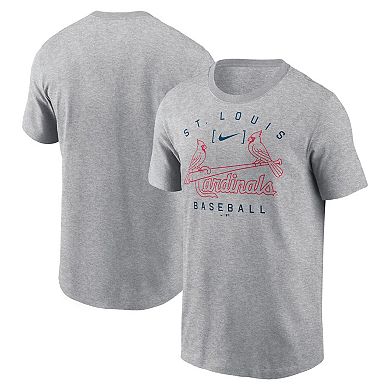 Men's Nike Heather Gray St. Louis Cardinals Home Team Athletic Arch T-Shirt